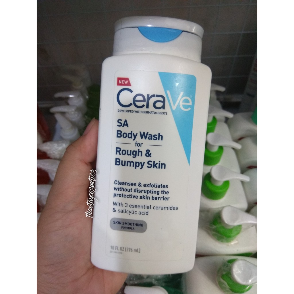 Sữa tắm dưỡng ẩm cho da mụn, khô sần CeraVe SA Body Wash for Rough and Bumpy Skin (296ml)