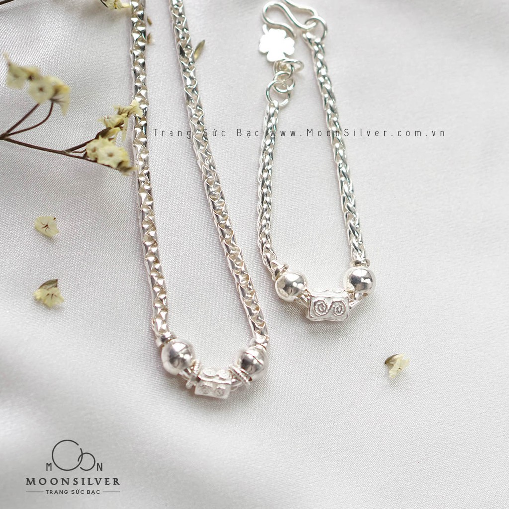 Lắc tay bạc trẻ em dây xà tích