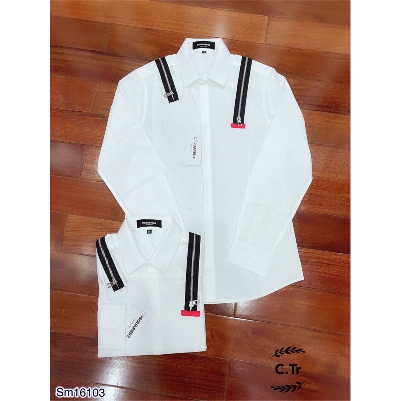 Sơ mi trắng cổ rắn , sơ mi khoá  thời trang nam nữ