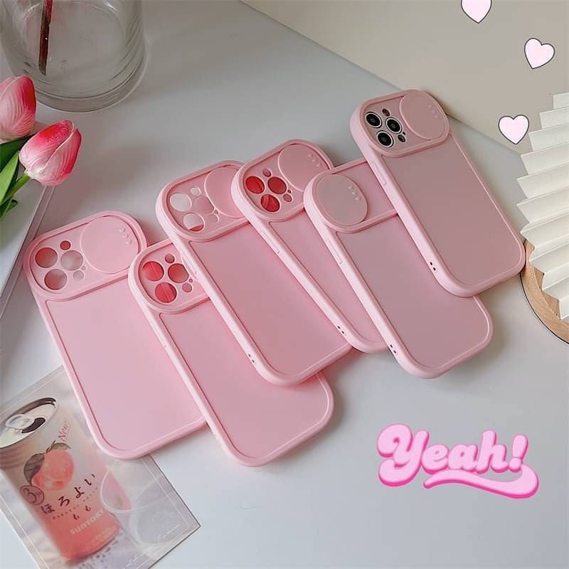Ốp lưng iPhone Nắp Trượt Bảo Vệ Camera Màu Pastel cho iPhone 13 Pro Max 12 Pro Max 11 Pro Max - MIKA STUDIO