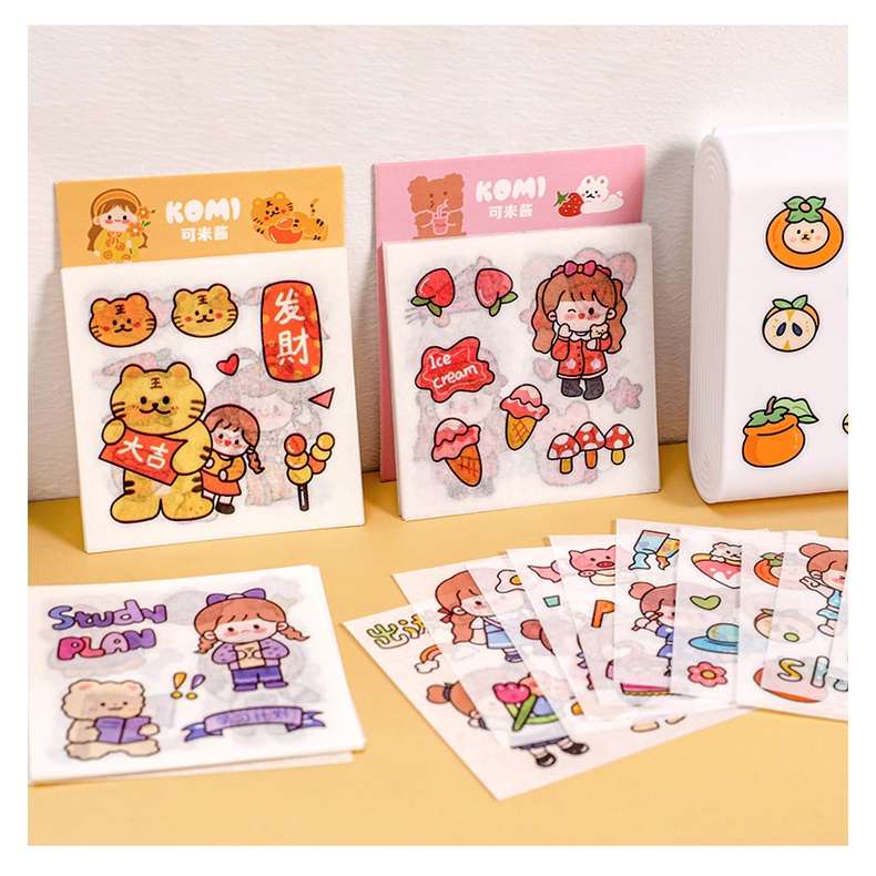 Set 12 miếng dán sticker trang trí đồ dùng hình cô gái siêu cute BAG U SCOBE12