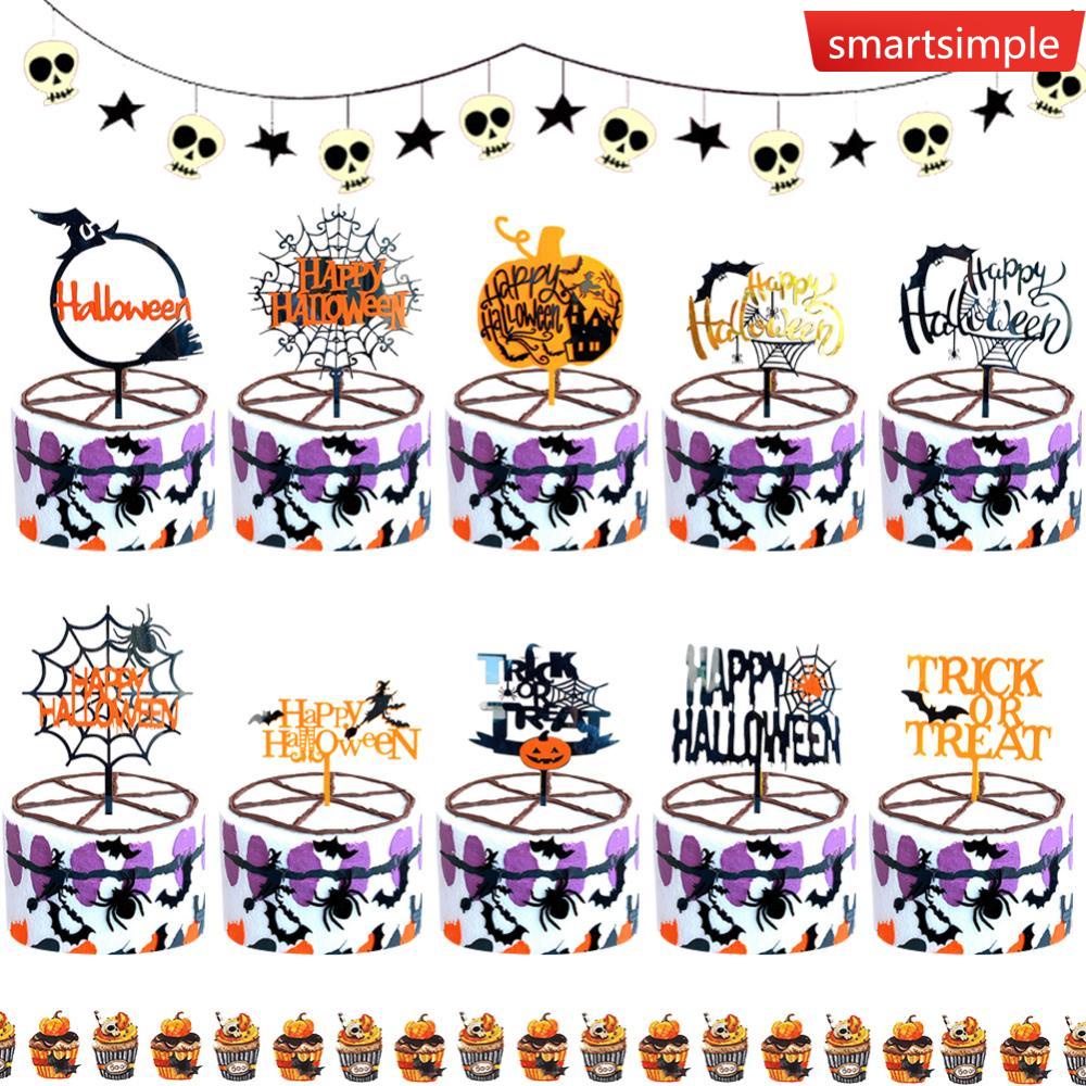 Que Cắm Trang Trí Bánh Kem Chủ Đề Halloween Bằng Nhựa F2N1
