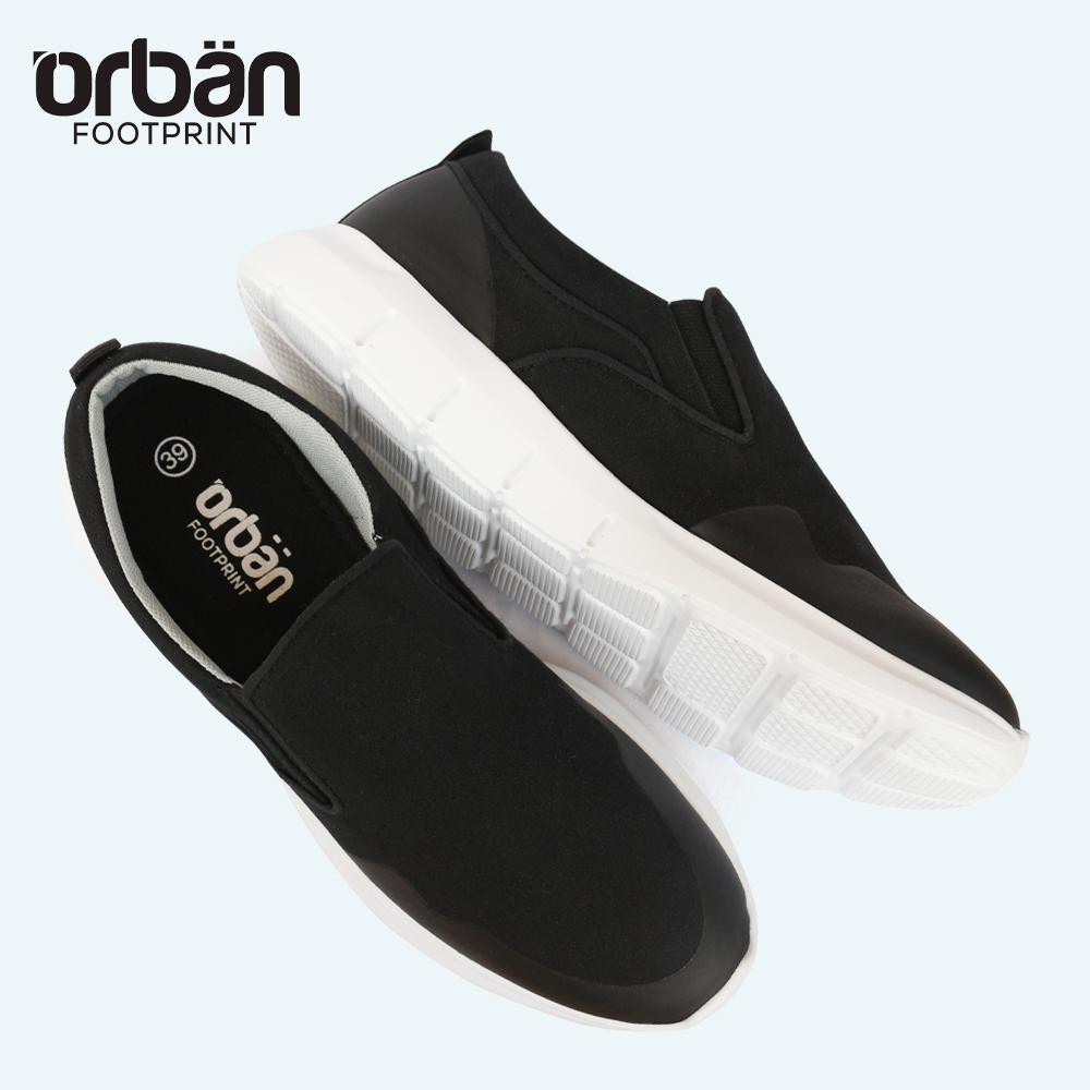 Giày slipon nam đế cao Urban TM1907 vải đen