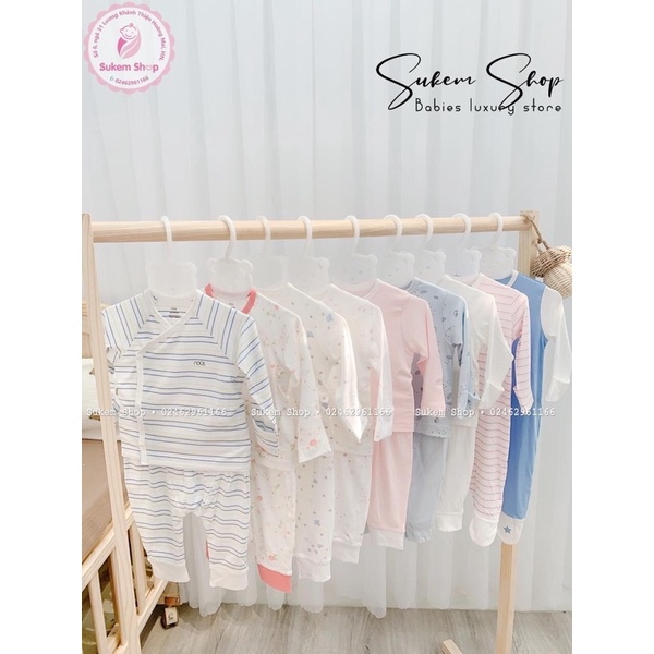 Bộ dài tay cài chéo sơ sinh cho bé