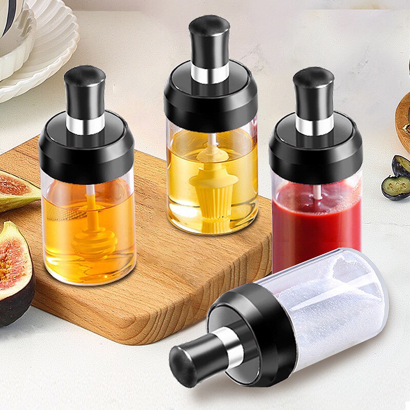 Hũ đựng gia vị đẹp có kèm thìa - Lọ thủy tinh đựng gia vị kèm muỗng dung tích 250ML tiện lợi - MiuMiu Mart