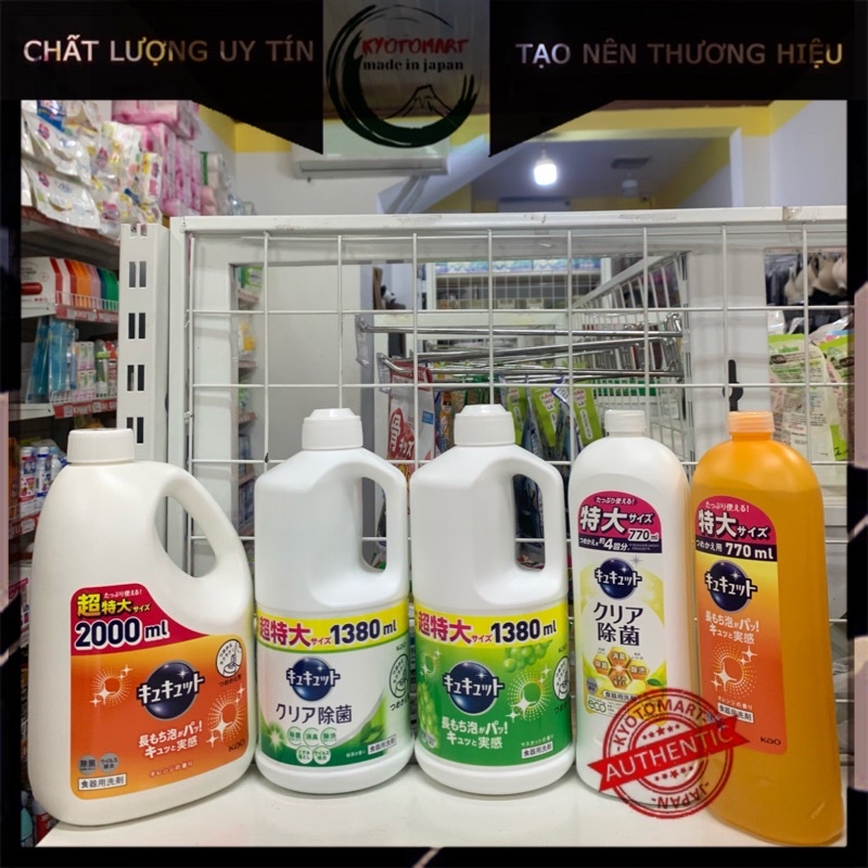Nước rửa bát Kao đậm đặc 1380ml nội địa Nhật,nước rửa bát Kao 6 mùi hương hàng nội địa Nhật