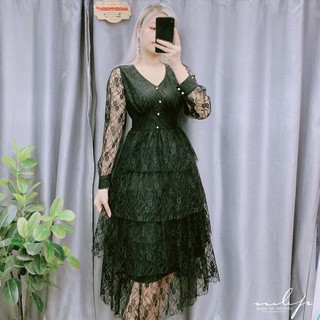 Đầm ren 3 tầng cúc ngọc