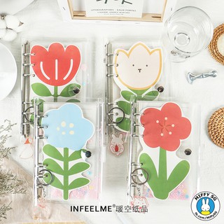 Sổ còng/ Planner / Sổ nhựa trong A6  BÔNG HOA LÁ CÀNH