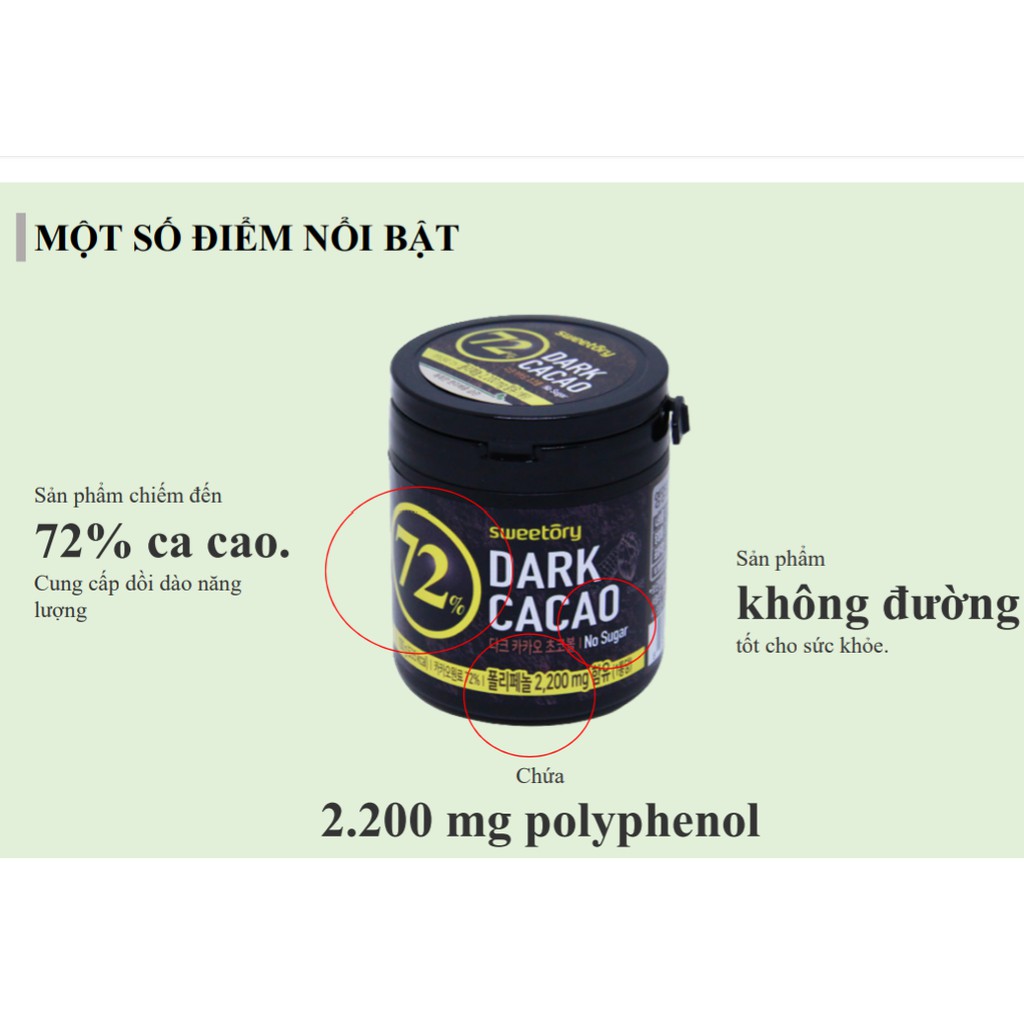 Socola Đen Không Đường DARK CACAO hũ 100g