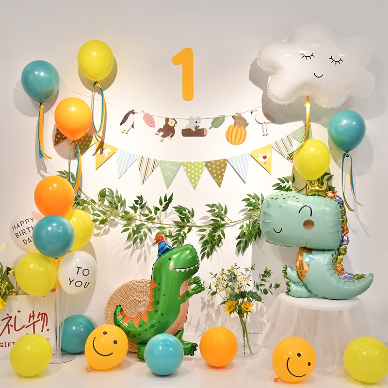 Bộ Bong Bóng Hình Khủng Long Trang Trí Tiệc Sinh Nhật Cho Bé