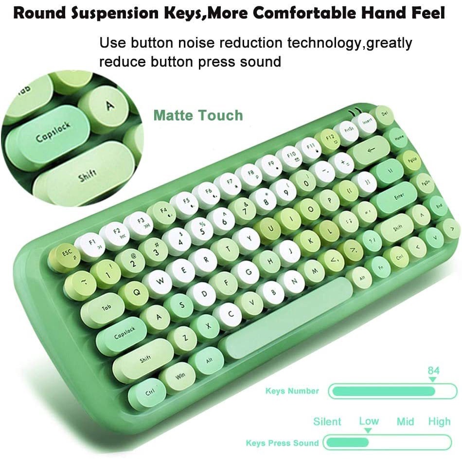 Bộ Bàn Phím Và Chuột Không Dây 2.4G Màu Sắc Ngọt Ngào Cho Laptop Notebook PC