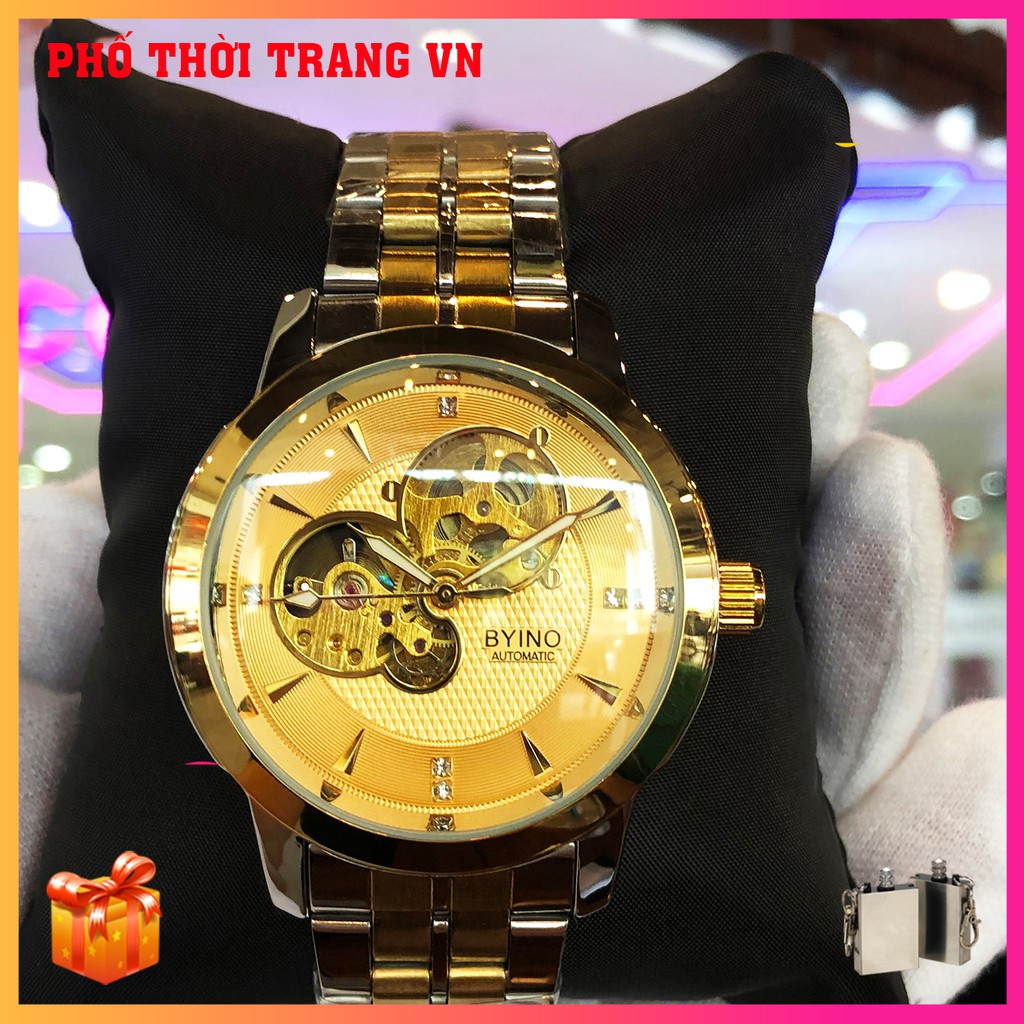 Đồng hồ , đồng hồ nam Byino N8082 Automatic, full box và thẻ bảo hành 3 năm, chống xước chống nước, dây DEMI | BigBuy360 - bigbuy360.vn