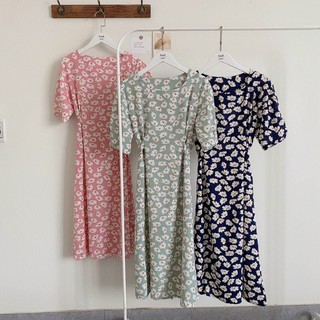 VÁY HOA LỤA HÀN VINTAGE HÀN QUỐC