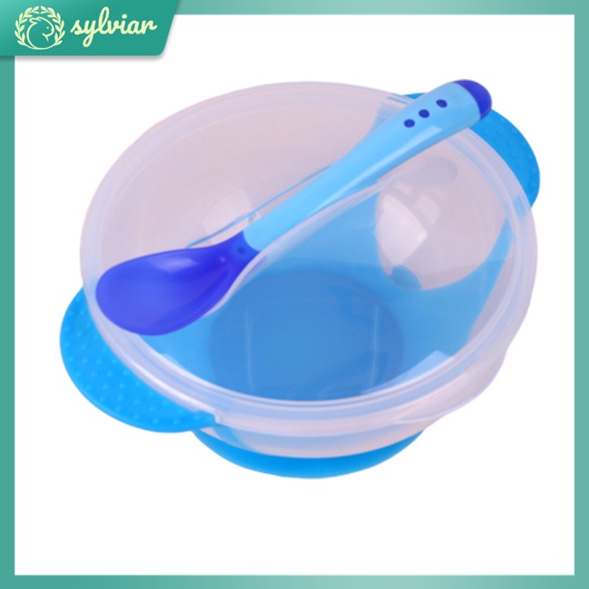 Bộ Tô Và Muỗng Tập Ăn Trong Suốt Thay Đổi Màu Sắc Theo Nhiệt Độ Tiện Dụng Cho Bé