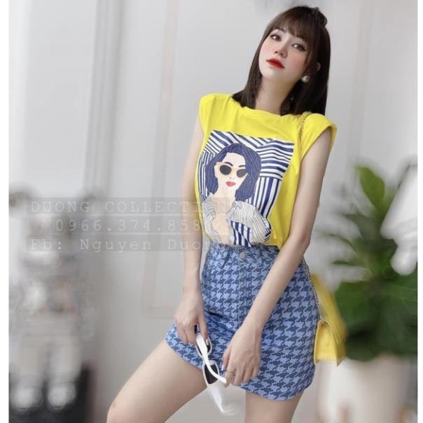 [ 𝐅𝐑𝐄𝐄 𝐒𝐇𝐈𝐏 ]  SÉT ÁO TANKTOP CÔ GÁI VÀNG MIX CHÂN VÁY