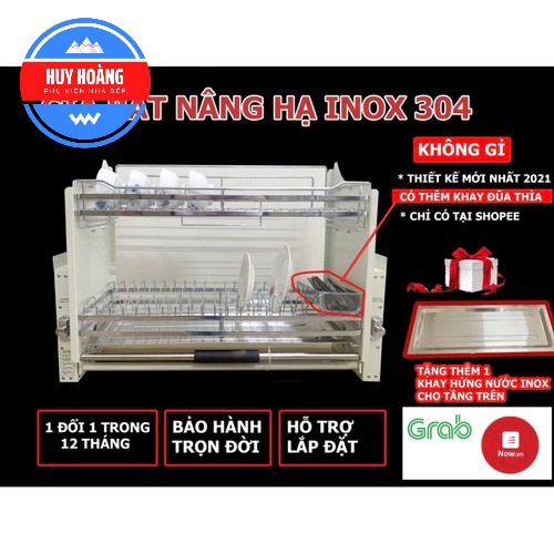 [Deal Sốc] Giá Bát Nâng Hạ Tủ bếp INOX304, Bộ Chuyển Động Giảm Chấn Thông Minh - Hàng Chính Hãng (Bảo Hành 5 Năm)