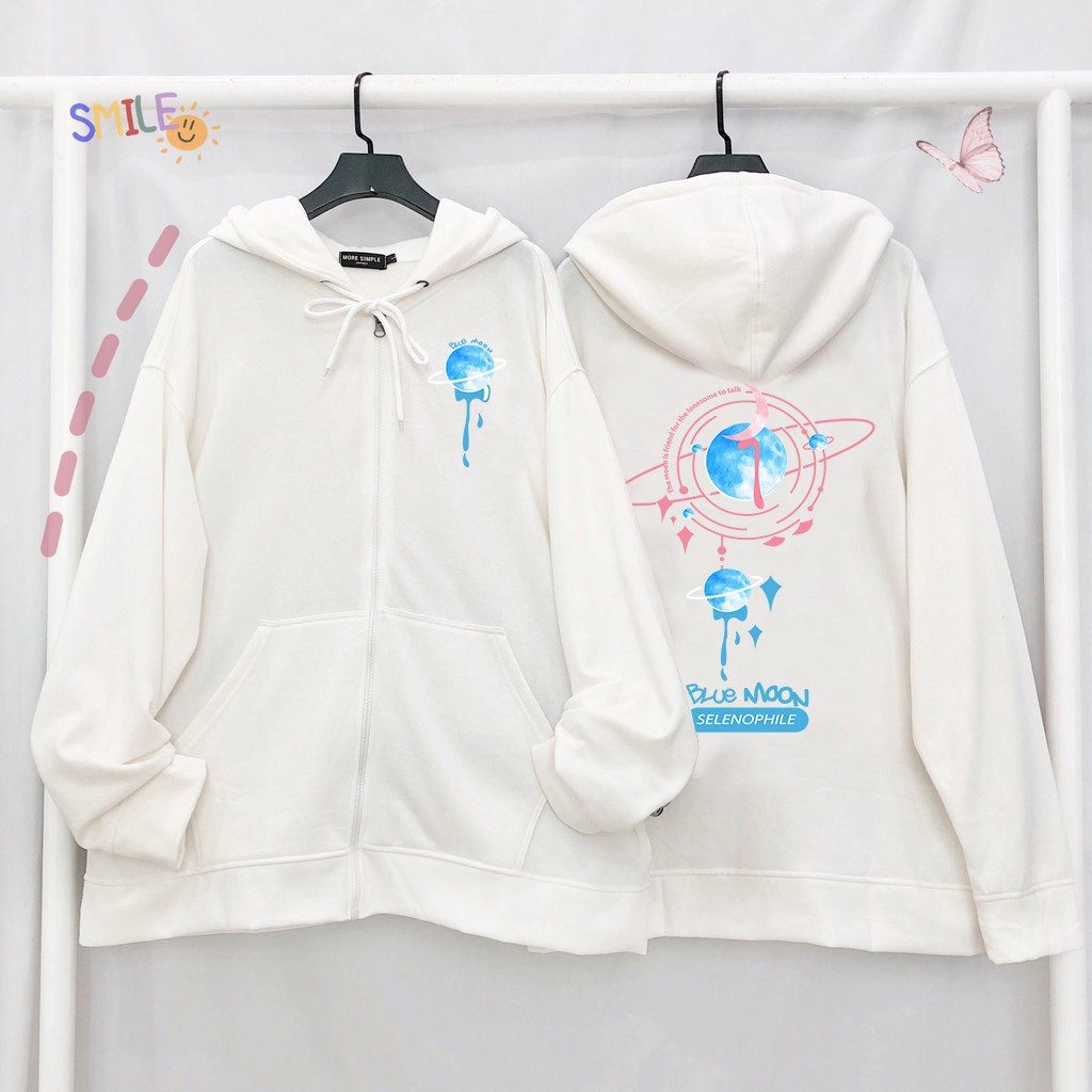 (FREESHIP) ❤ Áo khoác hoodie Dây Kéo hoặc Chui form rộng SHINING MOON Unisex ulzzang (ẢNH THẬT) (AHD003)