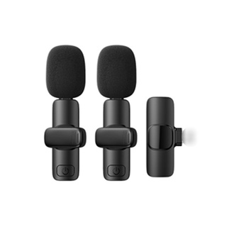 Bộ 2 Microphone Live-Stream không dây Remax K03 cổng LN / TypeC (Đen) - Nhất Tín Computer