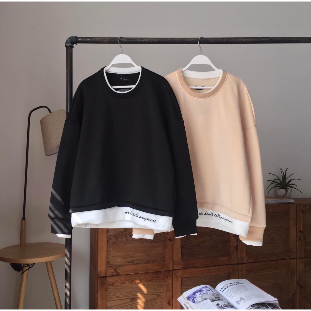 Áo nỉ cổ tròn Sweater anymore - Áo nỉ bông chui đầu Unisex Hàn Quốc Jiang Store