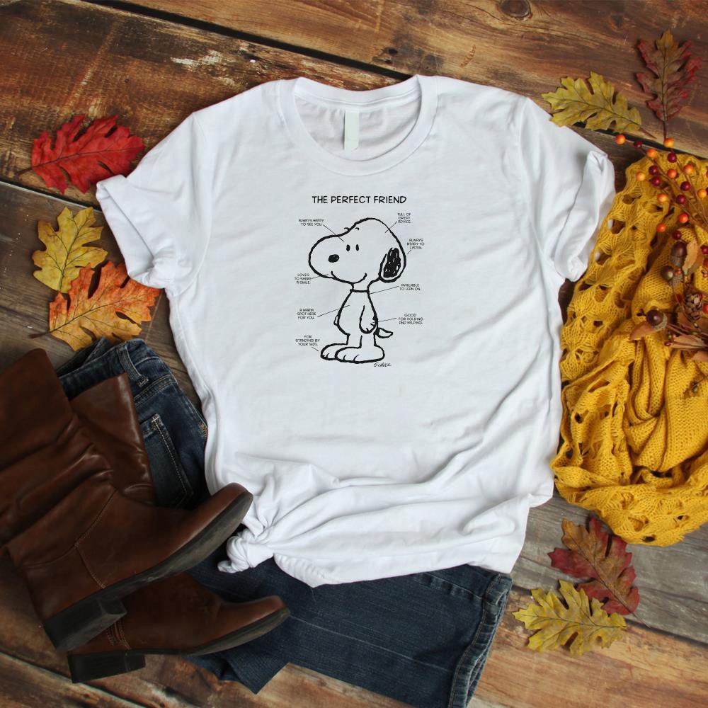 ÁO THUN TAY LỠ THỜI TRANG Snoopy The Perfect Friend PHONG CÁCH HÀN QUỐC AOMI