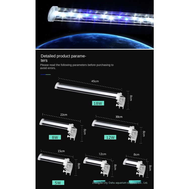 Đèn LED Bể Cá Kẹp Trang Trí Bể Cá Cảnh