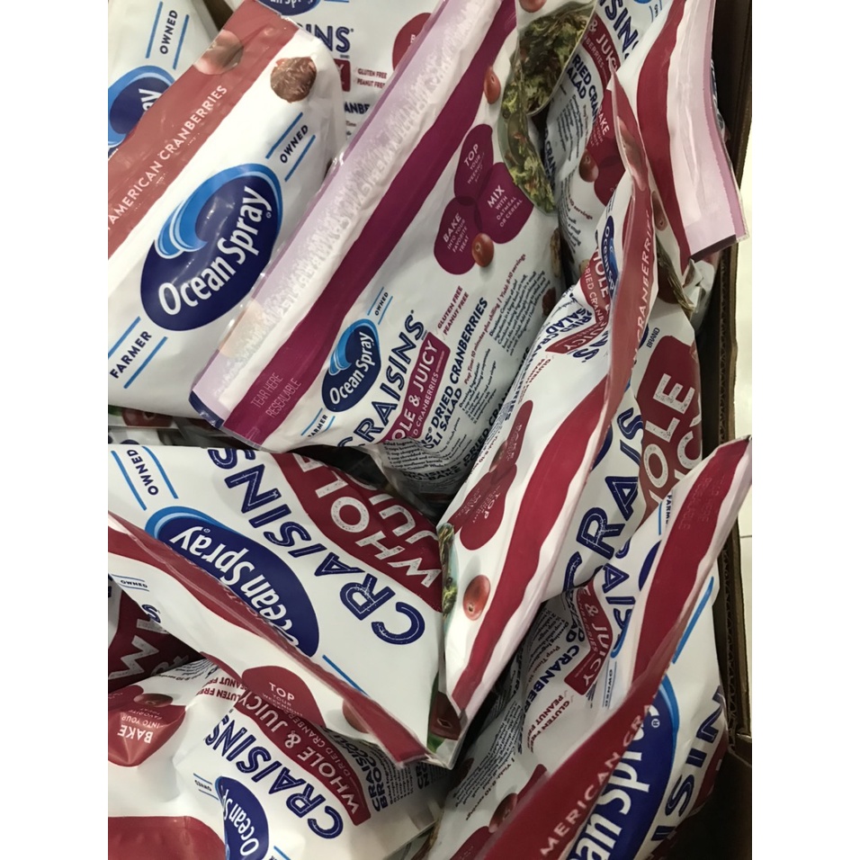 Nam Việt Quất Sấy date 03/2024 Ocean Spray Craisins Whole Dried Cranberries - EDS Hàng Mỹ