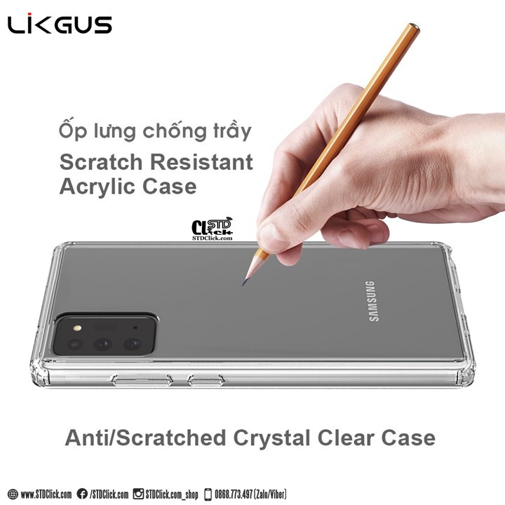 ỐP LƯNG SAMSUNG GALAXY NOTE 20 - NOTE 20 ULTRA LIKGUS LƯNG CỨNG TRONG VIỀN DẺO CHÍNH HÃNG HÀNG CHUẨN