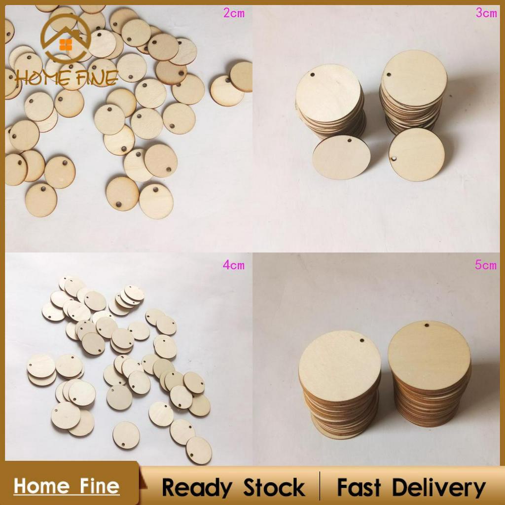 Set 50 Miếng Gỗ Trơn Hình Tròn Dùng Trang Trí Sổ Tay DIY