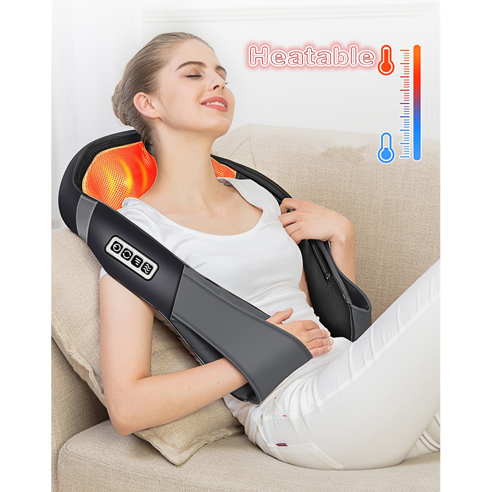 Đai Massage Thư Giãn Đa Năng Cho Cổ Vai Gáy, Có Chức Năng Nhiệt Giúp Tăng Cường Lưu Thông Máu