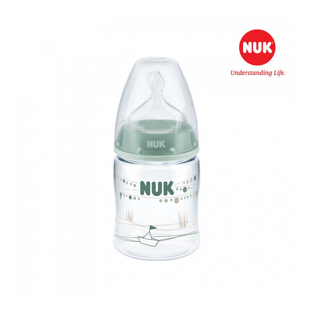 [Sản xuất tại Đức] Bình sữa Nuk PA 150-300ml núm ti Silicone size M