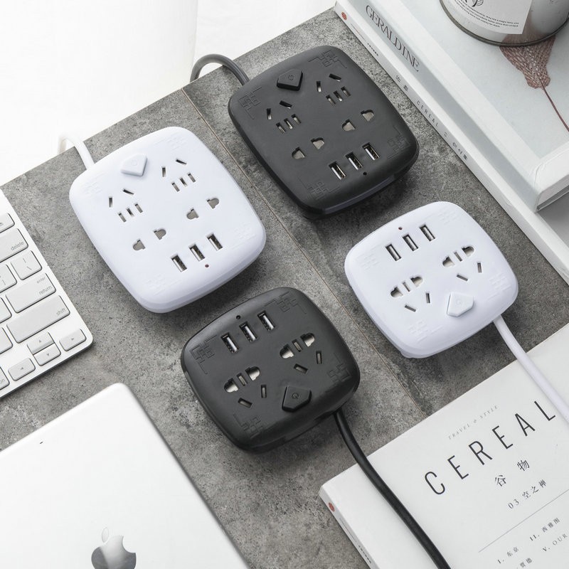 Ổ Cắm Điện Thông Minh Chuyển Đổi Đa Chức Năng Có Đầu Cắm USB Chuẩn Sạc An Toàn Chống Giật