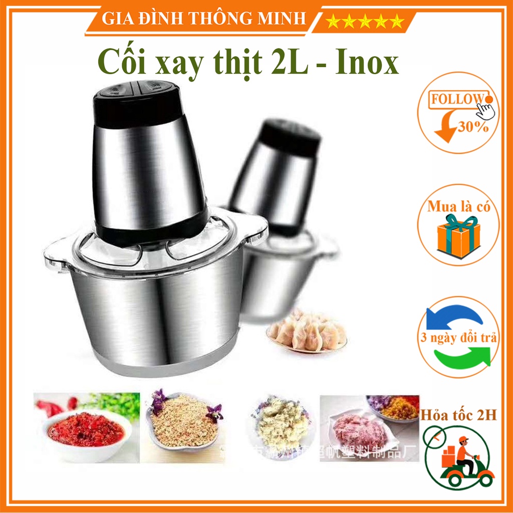 (𝗚𝗶𝗮́ 𝗦𝗶̉) Máy Xay Thịt, Rau Củ Đa Năng Cối Inox 304 Công Suất Cực Mạnh