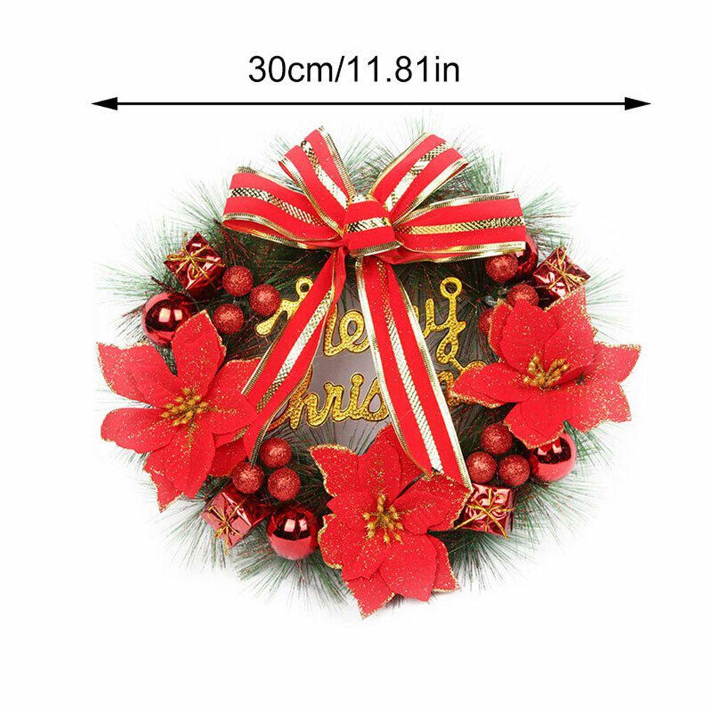 KUNHEV Vòng Hoa Mẫu Đơn Treo Cửa Sổ Trang Trí Giáng Sinh 30cm DIY