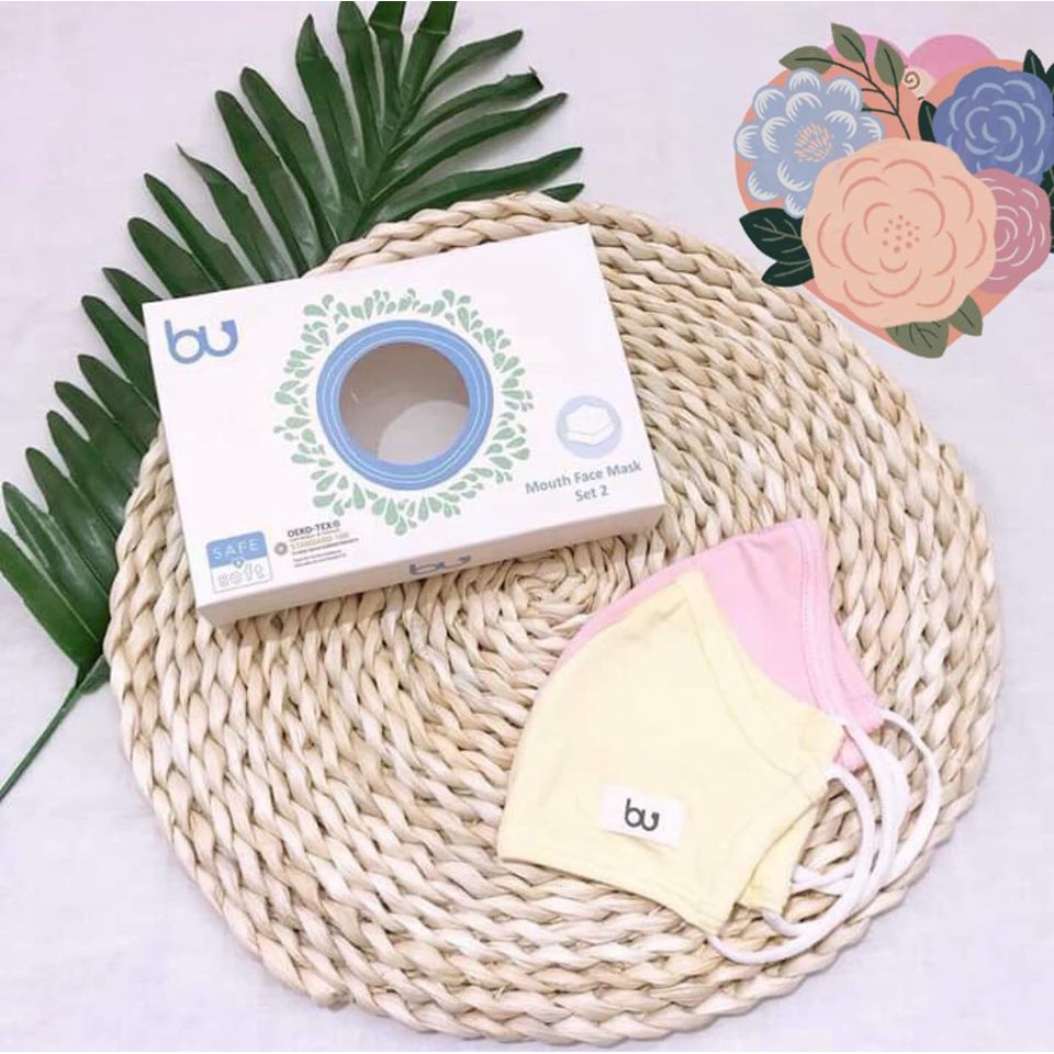 Set 2 Khẩu Trang BU Sợi Tre Siêu Mềm (giao màu ngẫu nhiên)