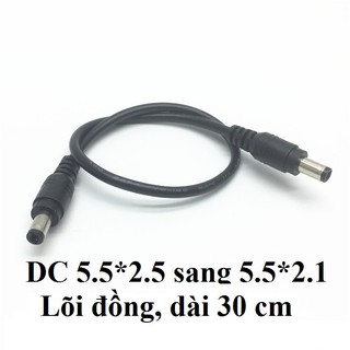 Jack nguồn DC 5.5 * 2.5 Sang 5.5 * 2.1mm (tương thích 5.5 * 2.1)