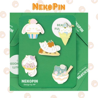Ghim cài áo NEKOPIN trang trí áo, balo, túi xách hình con mèo thỏ gấu đồ ăn dễ thương P052