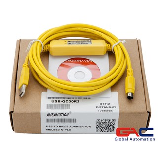 Cáp lập trình cho plc mitsubishi usb - qc30r2 usb to rs232 adapter for melsec q plc