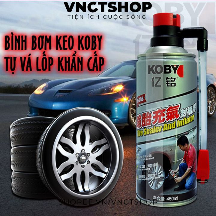 Keo tự vá lốp xe máy ô tô khẩn cấp, chai bơm vá lốp không săm, vỏ có săm thông minh