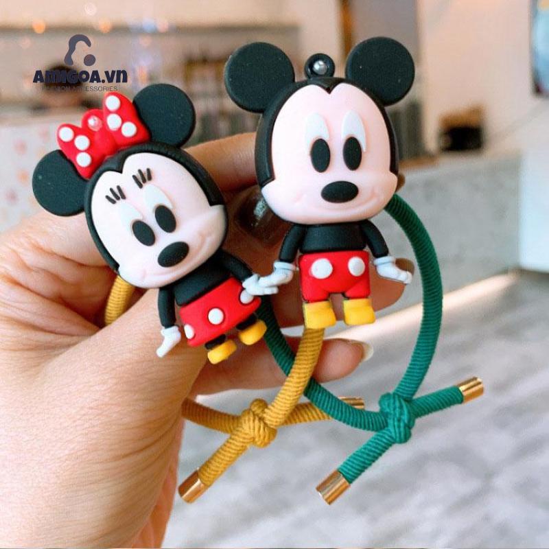 Dây Cột Tóc Co Giãn Hình Chuột Mickey Dễ Thương Cho Bé