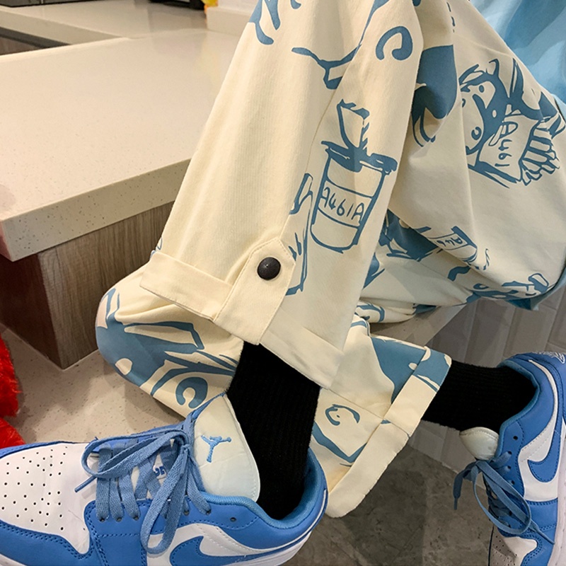 Quần Dài Thể Thao Ống Rộng Vải Lụa Mát Phong Cách Hàn Quốc Dành Cho Nam