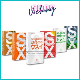 Bao cao su Sagami Xtreme Blue siêu mỏng gai gân cọ xát thú vị ( hộp 10 cái)