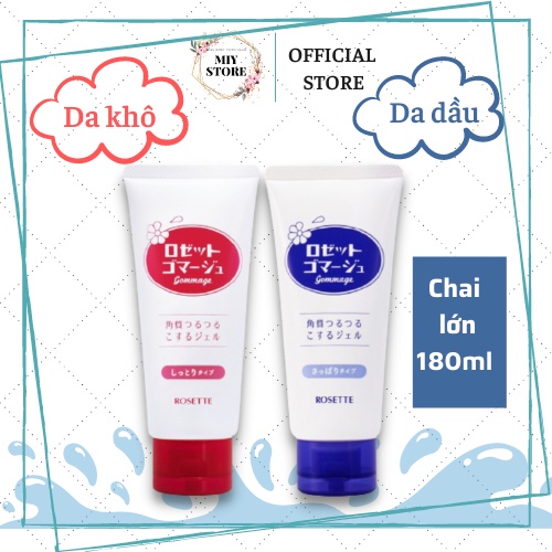 Tẩy tế bào chết rosette nhật bản,Gel tẩy da chết Peeling 180g mẫu mới