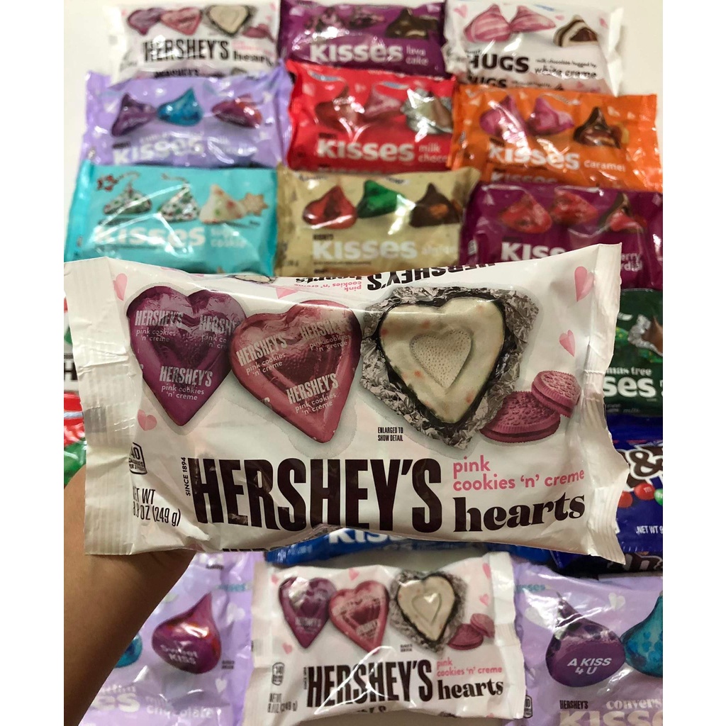 ￼Sô cô la Hershey's Kisses Phiên Bản Valentine Mỹ [ NHIỀU VỊ]