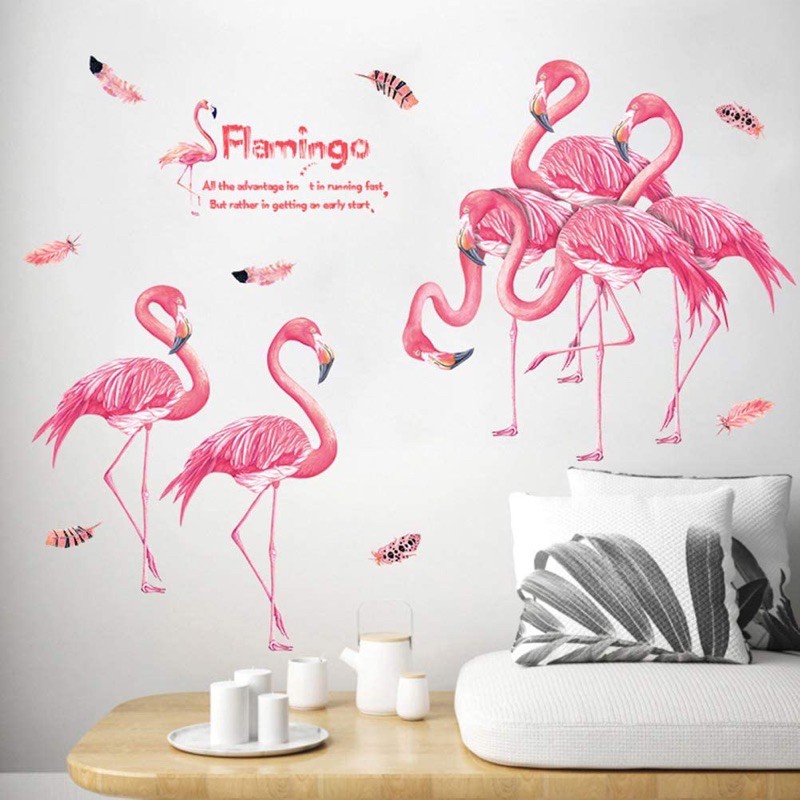 Decal trang trí tường - Cò Hồng Quý Tộc Flamingo