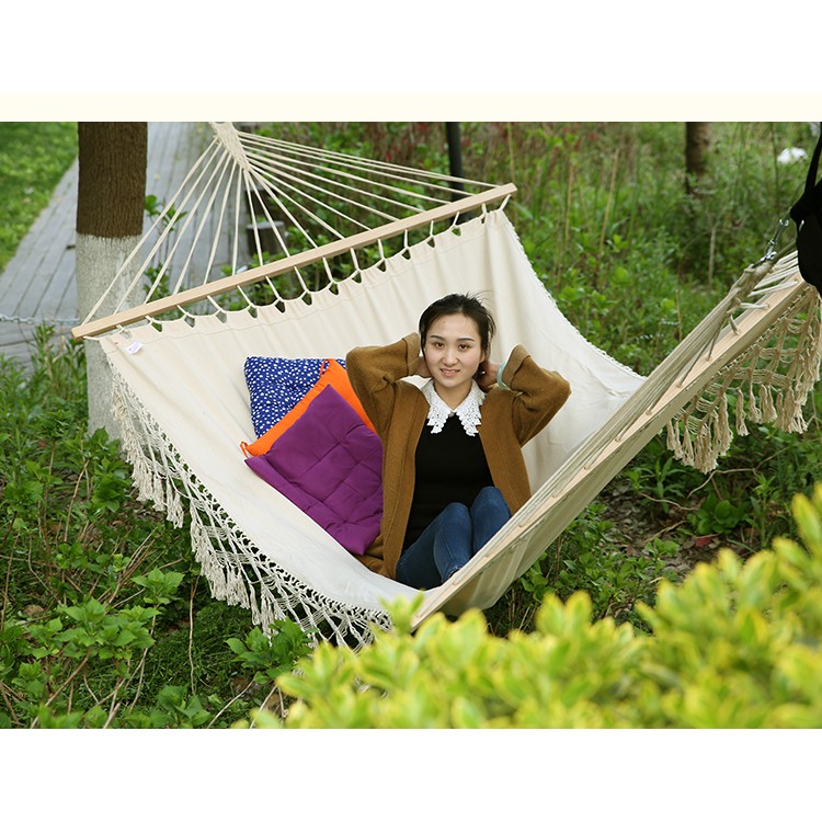 Võng Tua Rua Khung Gỗ Tròn Lớn Võng Tua Rua Siêu To 140x200cm PA10050