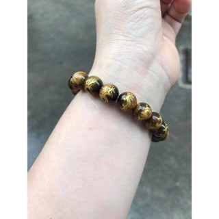 Vòng tay mắt hổ chạm rồng 10ly