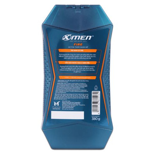 COMBO 2 - Sữa tắm nước hoa Xmen Fire 180gr và Dầu gội nước hoa Xmen Fire 180gr - Hương thơm nam tính