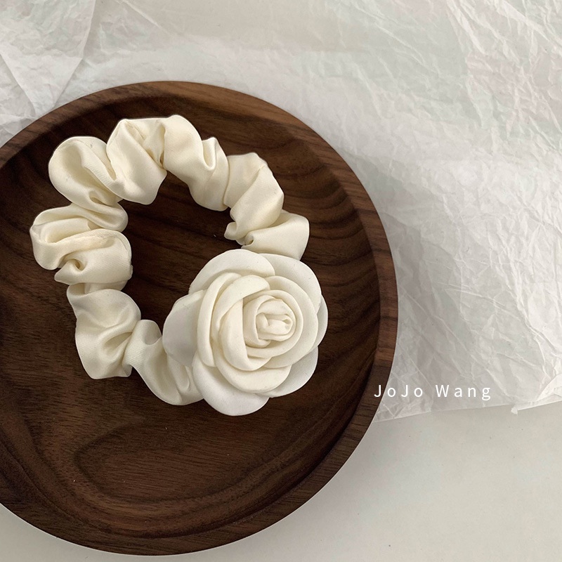 Kẹp Tóc Mái Dạng Ngắn Màu Kem Hoa Hồng Pháp Chất Lượng Cao Cho Nữ