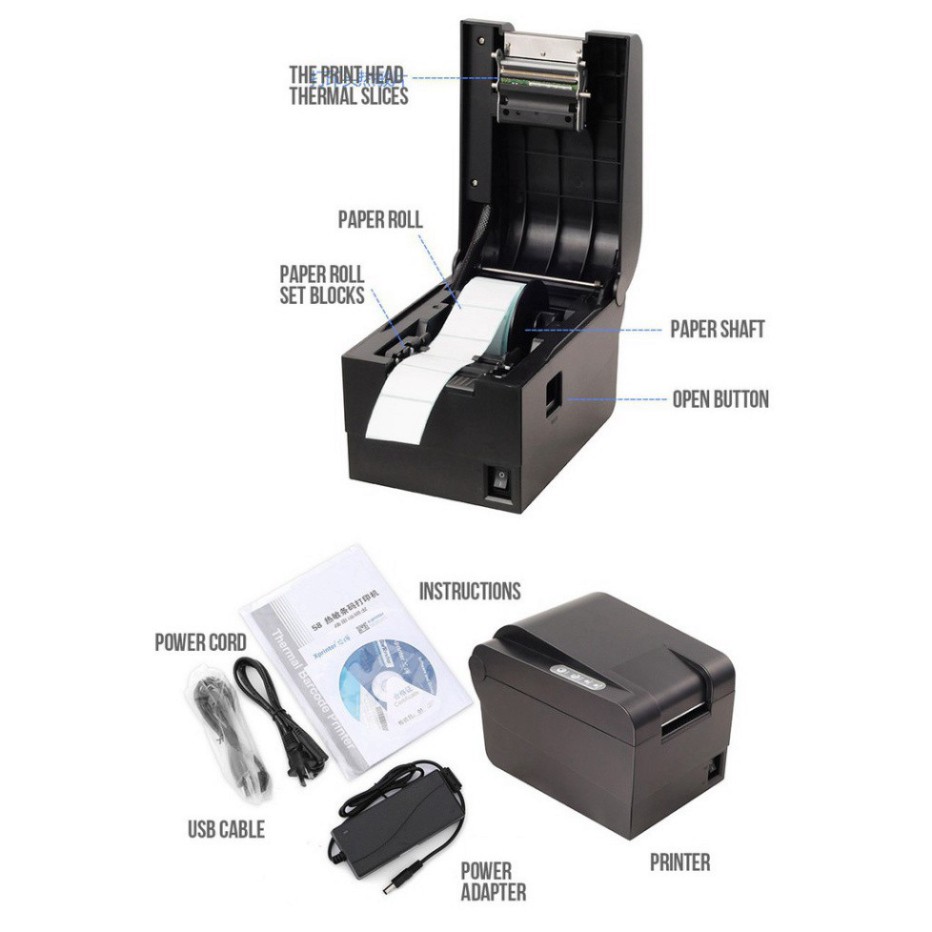 Máy In Tem Xprinter XP- 235B Chuyên Dùng Cho Trà Sữa | BigBuy360 - bigbuy360.vn