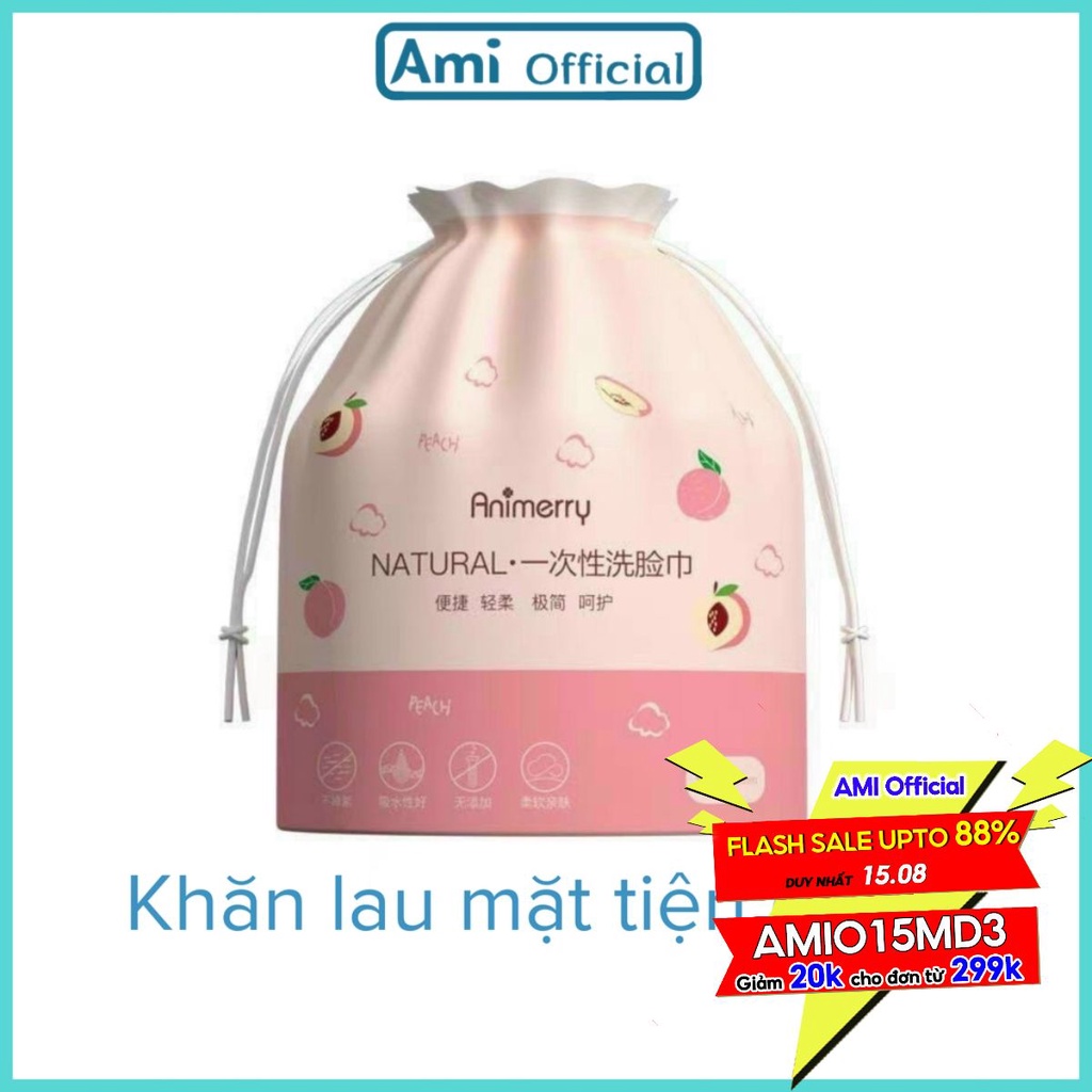 Khăn mặt khô Animerry dùng 1 lần lau khô, lau ướt , Giấy lau mặt dùng một lần - Ami official